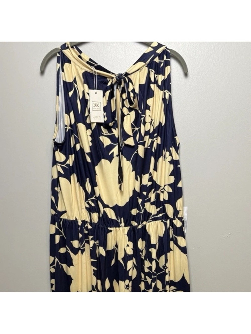NEW Maxi Dress Plus Size 2X Sleeveless Formal Flowy Print Casual Floral Navy - Picture 7 of 7